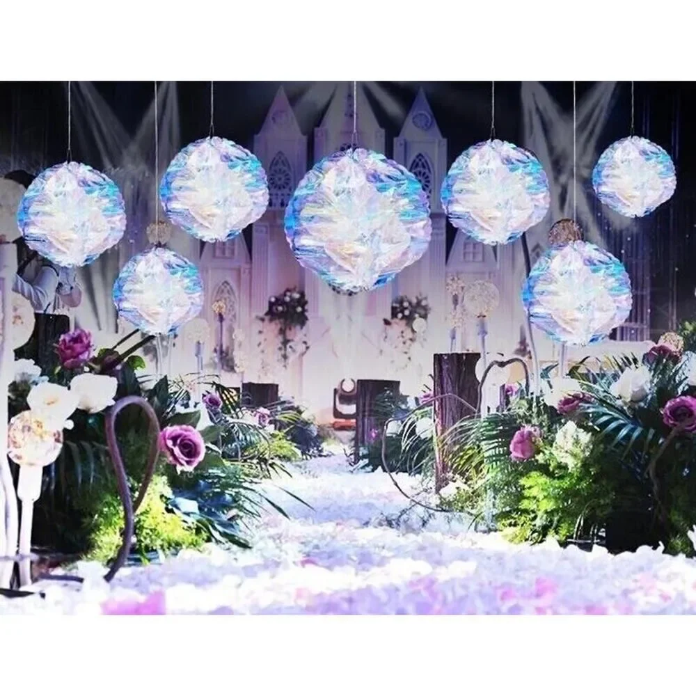 Set of 4 Iridescent Ball Hanging Ornament Party Bridal Wedding Birthday Décor